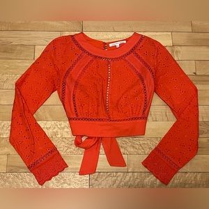 Endless Rose Lace Eyelet Cropped Top